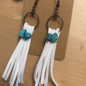 Homemade Earrings with turquoise